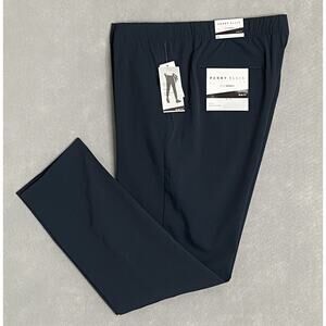 Perry Ellis Portfolio Men's XL TechWorks Pants Slim Fit Drawstring Dark Blue NEW